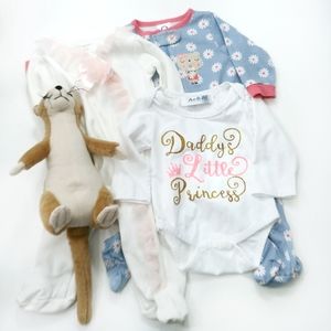 3 Piece Pajamas & Onesie Bundle 0-3 Months